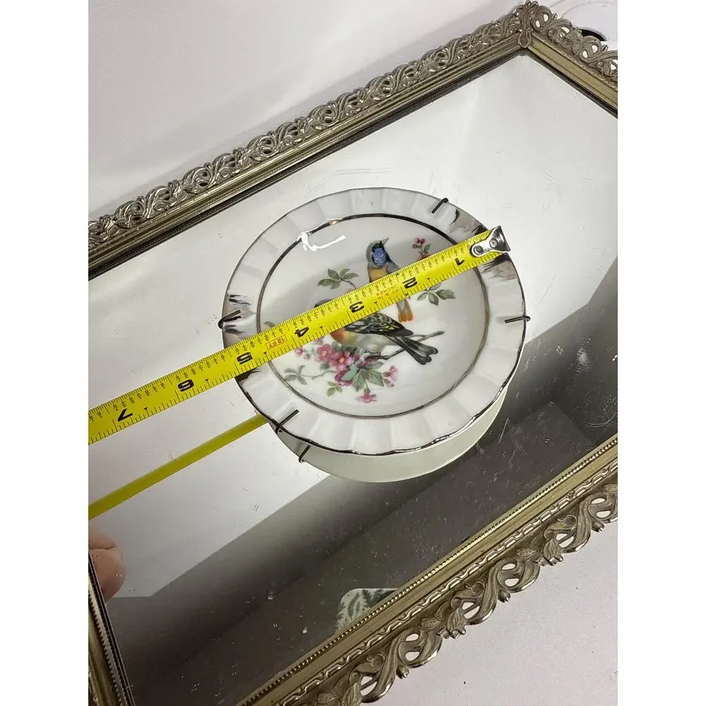 Vintage Japan Bird Plate Gold Trim Porcelain Wall Gallery Decor to Hang